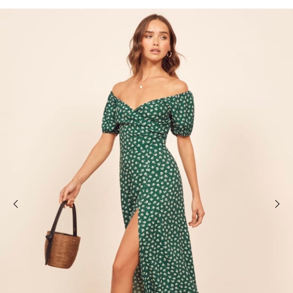 Reformation Pearl Green Dress Sz 8